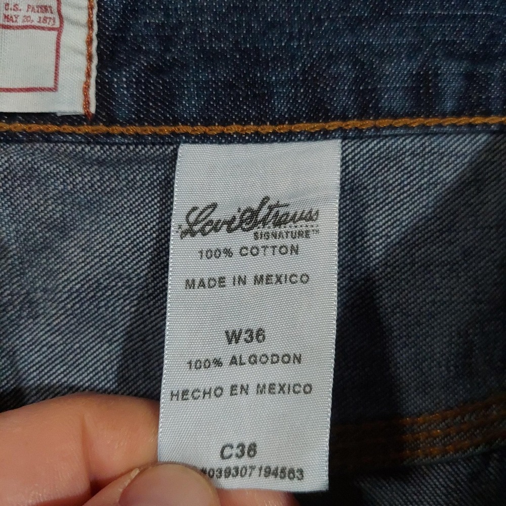 Levi Strauss Signature Shorts Mens 36x12 Blue Denim Cargo Relaxed Fit Baggy Y2K - Picture 4 of 9